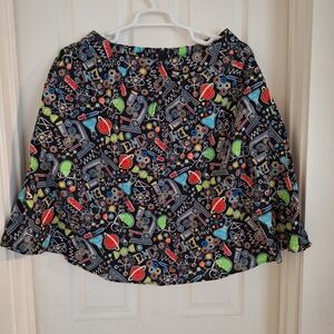 Retrolicious Black Skirt with Colorful Science Print